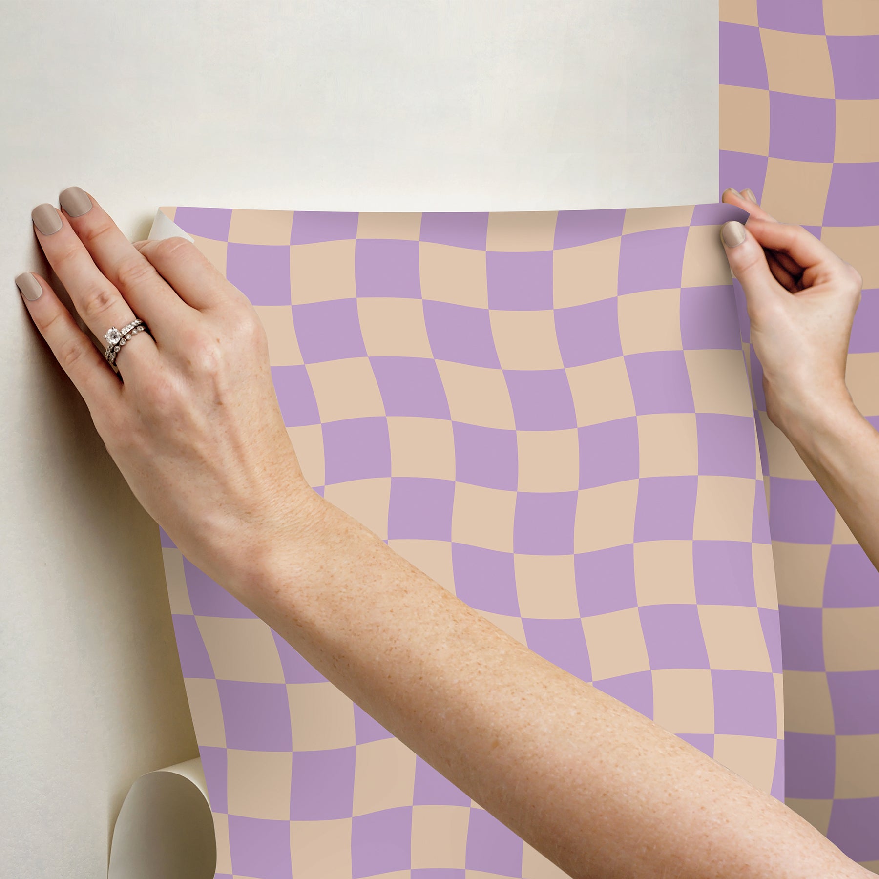 Groovy Checker Peel & Stick Wallpaper Peel and Stick Wallpaper RoomMates   