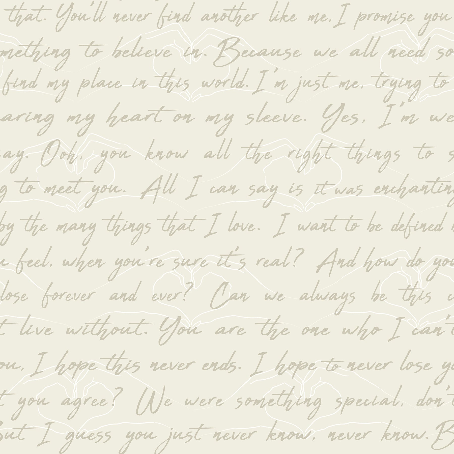 Love Letters Peel & Stick Wallpaper Peel and Stick Wallpaper RoomMates Roll Parchment 