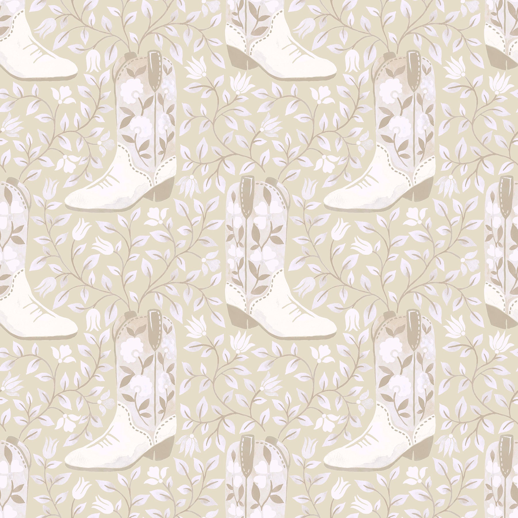 Cowgirl Like Me Peel & Stick Wallpaper Peel and Stick Wallpaper RoomMates Roll Beige 