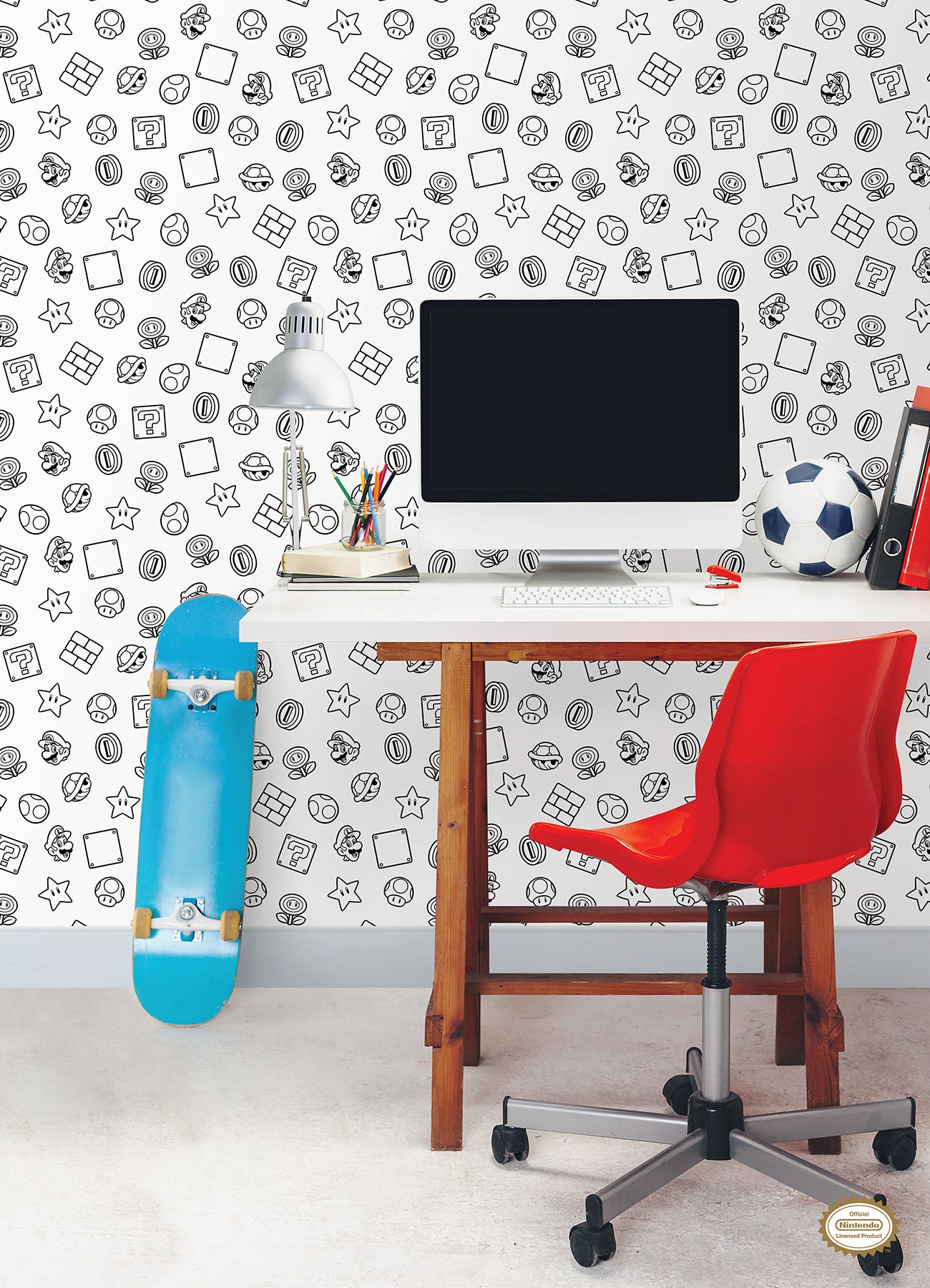 Nintendo Super Mario Power Up Icons Peel & Stick Wallpaper Peel and Stick Wallpaper RoomMates
