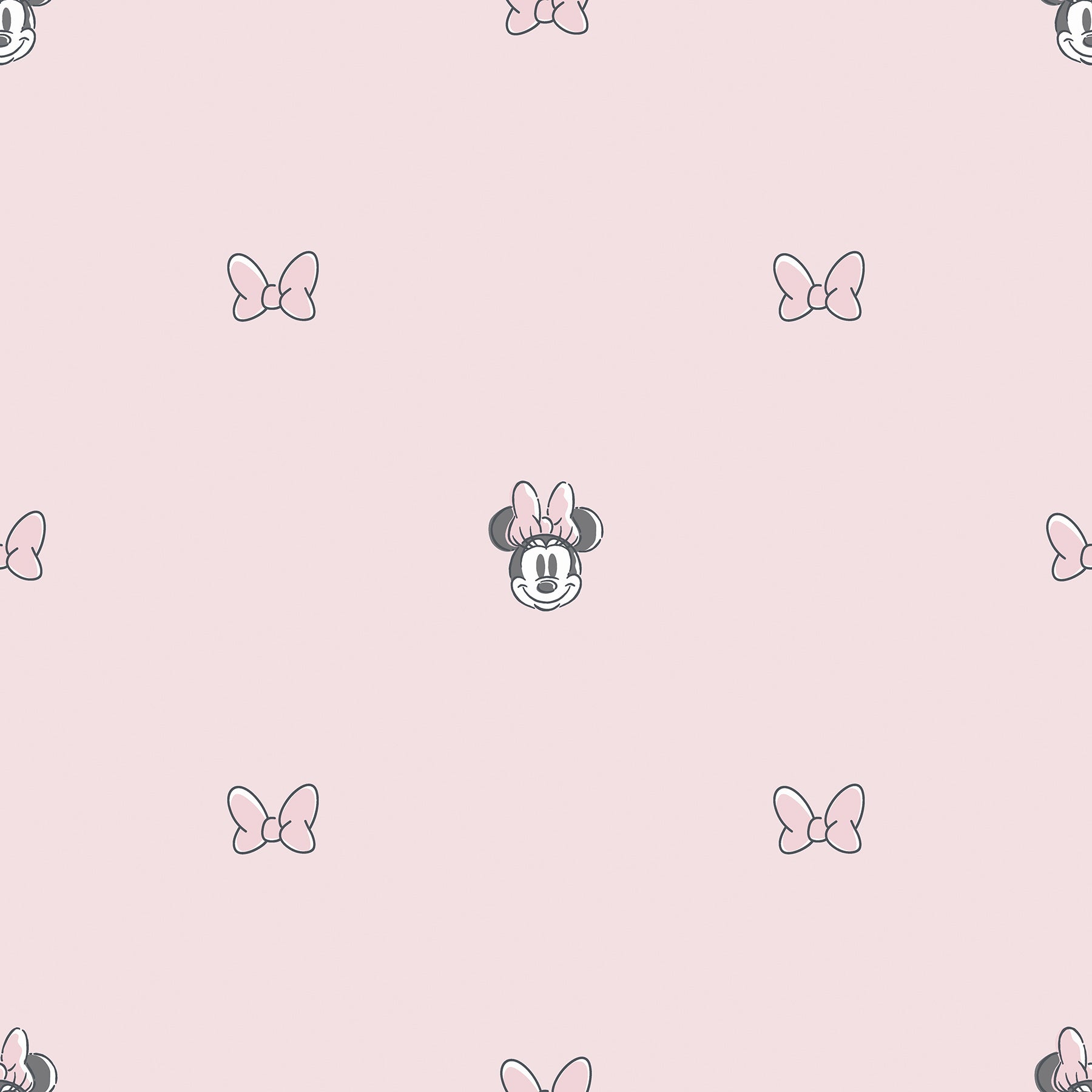 Disney Minnie Mouse Sweet Bows Peel & Stick Wallpaper Peel and Stick Wallpaper RoomMates Roll Pink