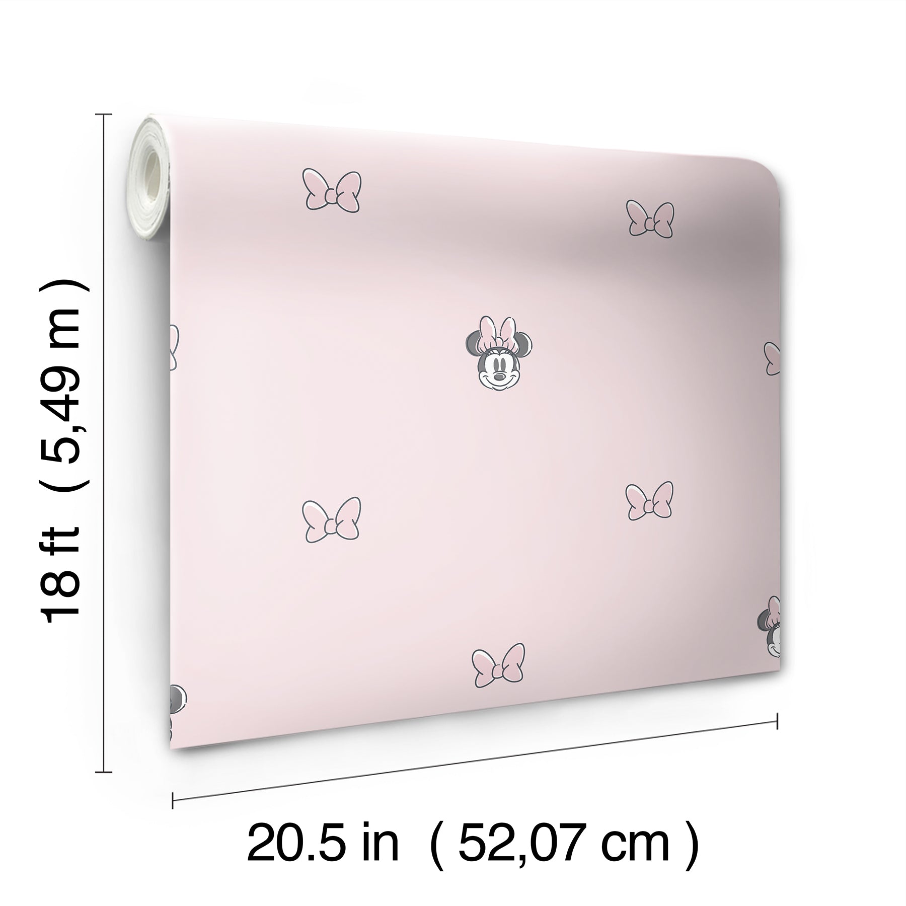Disney Minnie Mouse Sweet Bows Peel & Stick Wallpaper Peel and Stick Wallpaper RoomMates