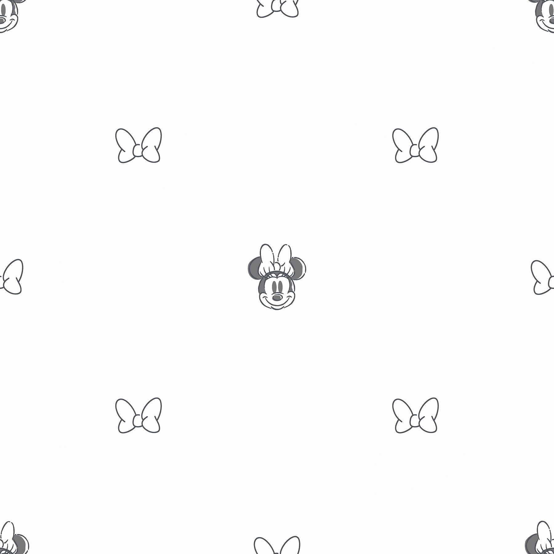 Disney Minnie Mouse Sweet Bows Peel & Stick Wallpaper Peel and Stick Wallpaper RoomMates Roll White