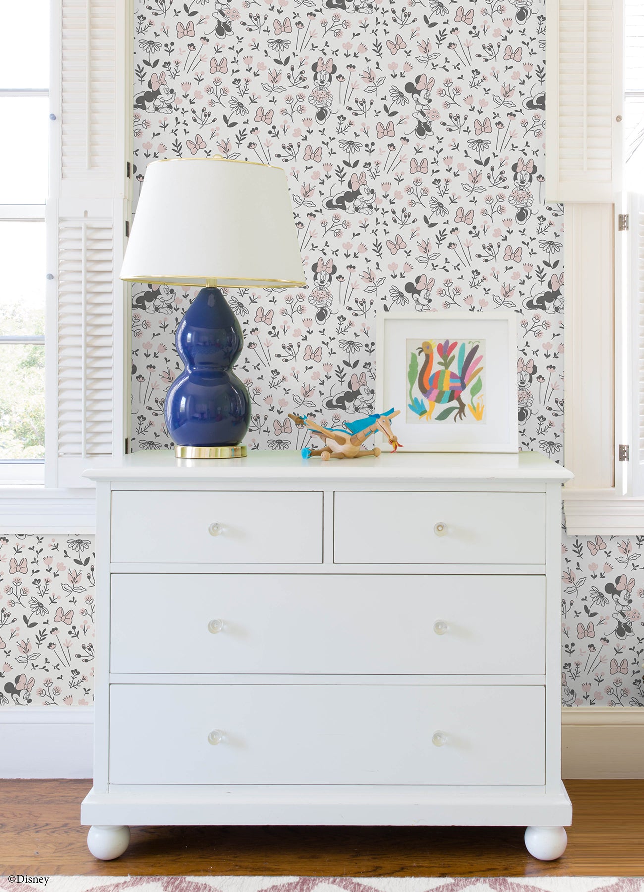 Disney Minnie Mouse Pretty as a Flower Peel & Stick Wallpaper Peel and Stick Wallpaper RoomMates