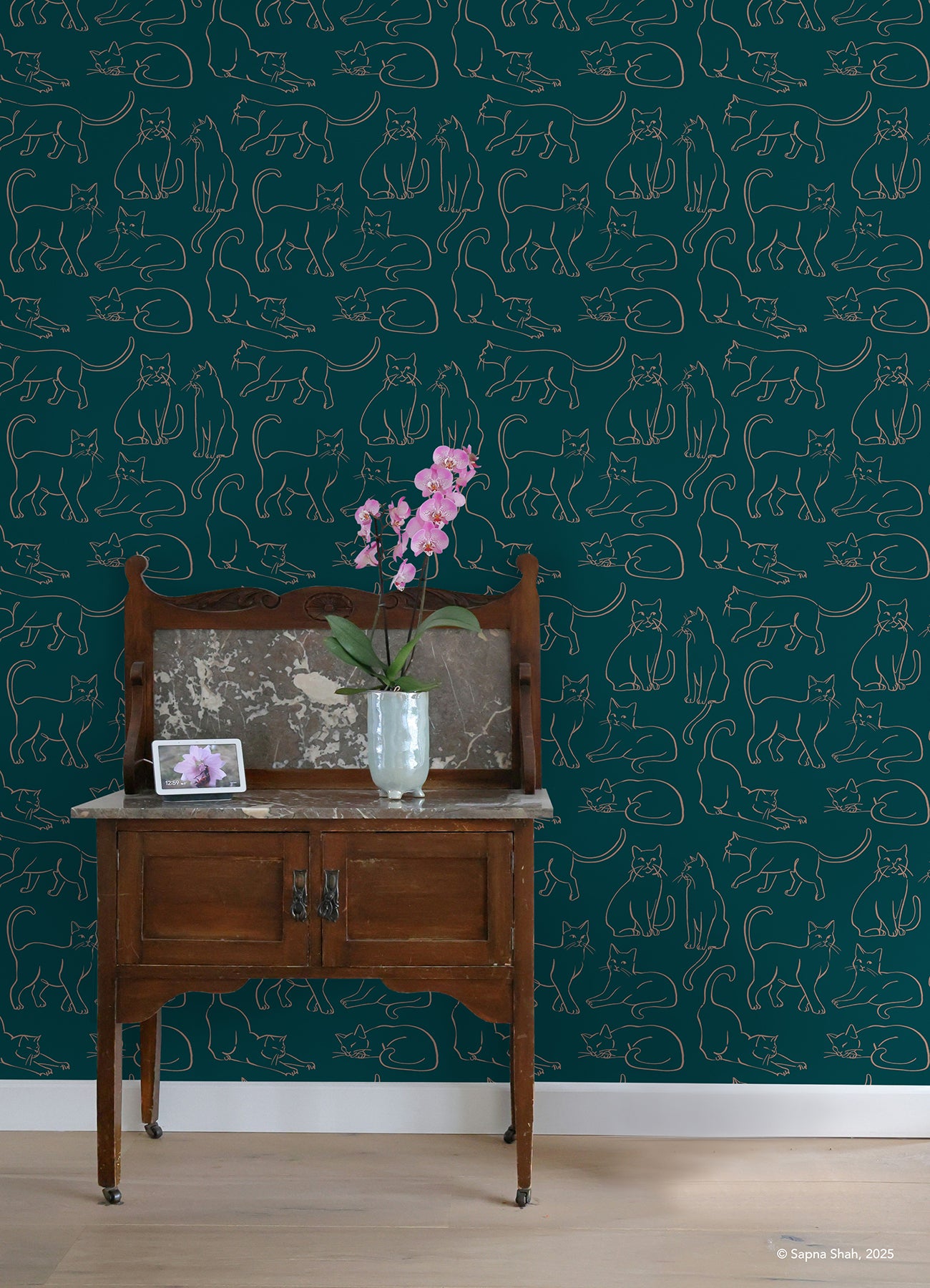 Cat Poses Peel & Stick Wallpaper Peel and Stick Wallpaper RoomMates