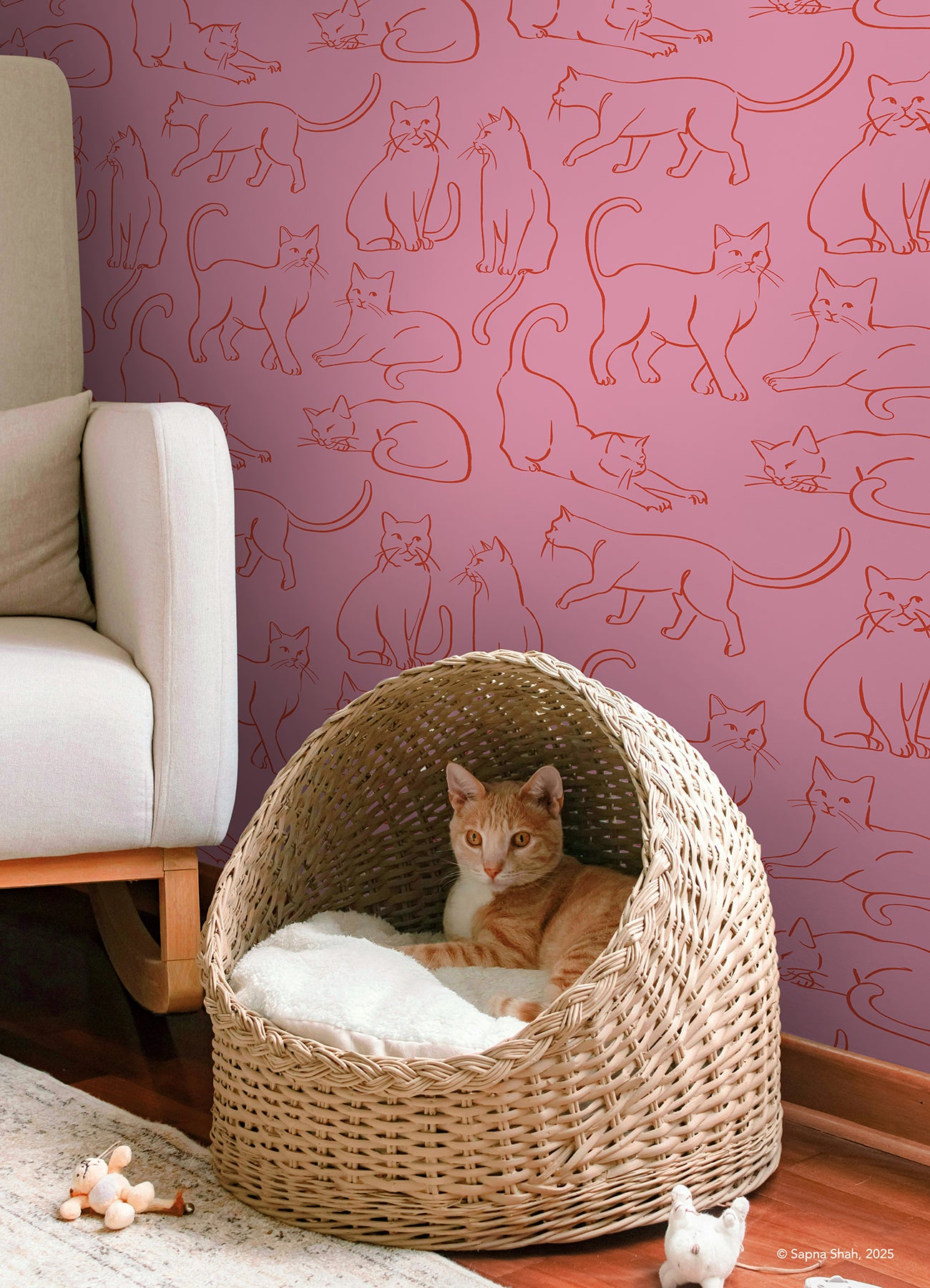 Cat Poses Peel & Stick Wallpaper Peel and Stick Wallpaper RoomMates