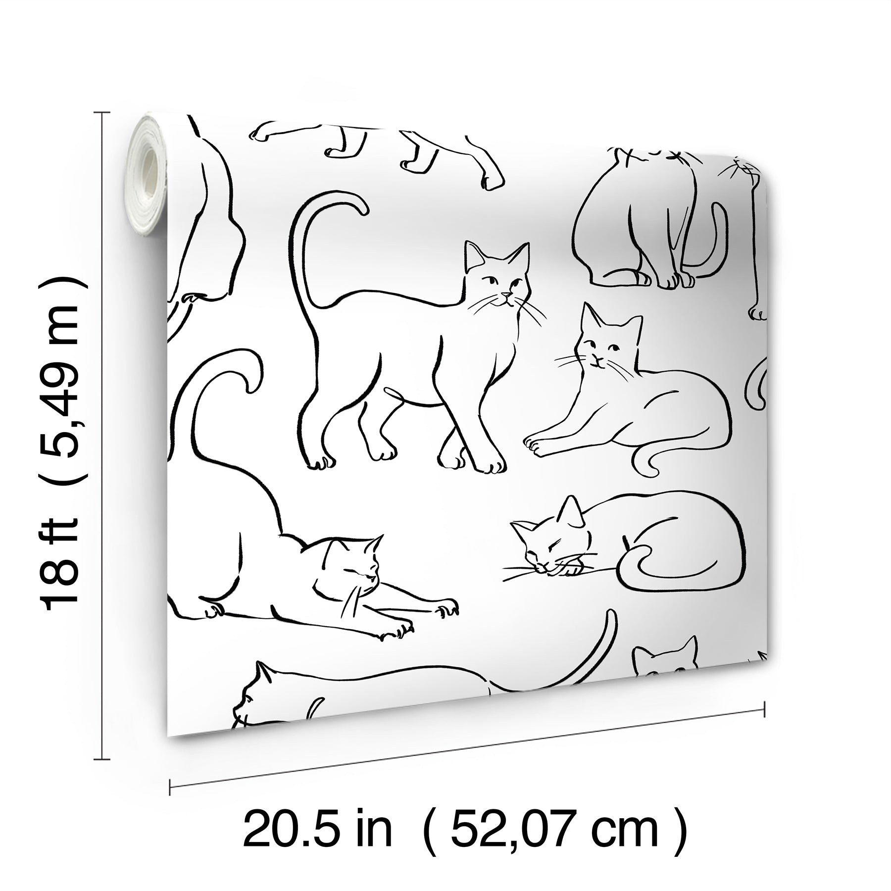 Cat Poses Peel & Stick Wallpaper Peel and Stick Wallpaper RoomMates