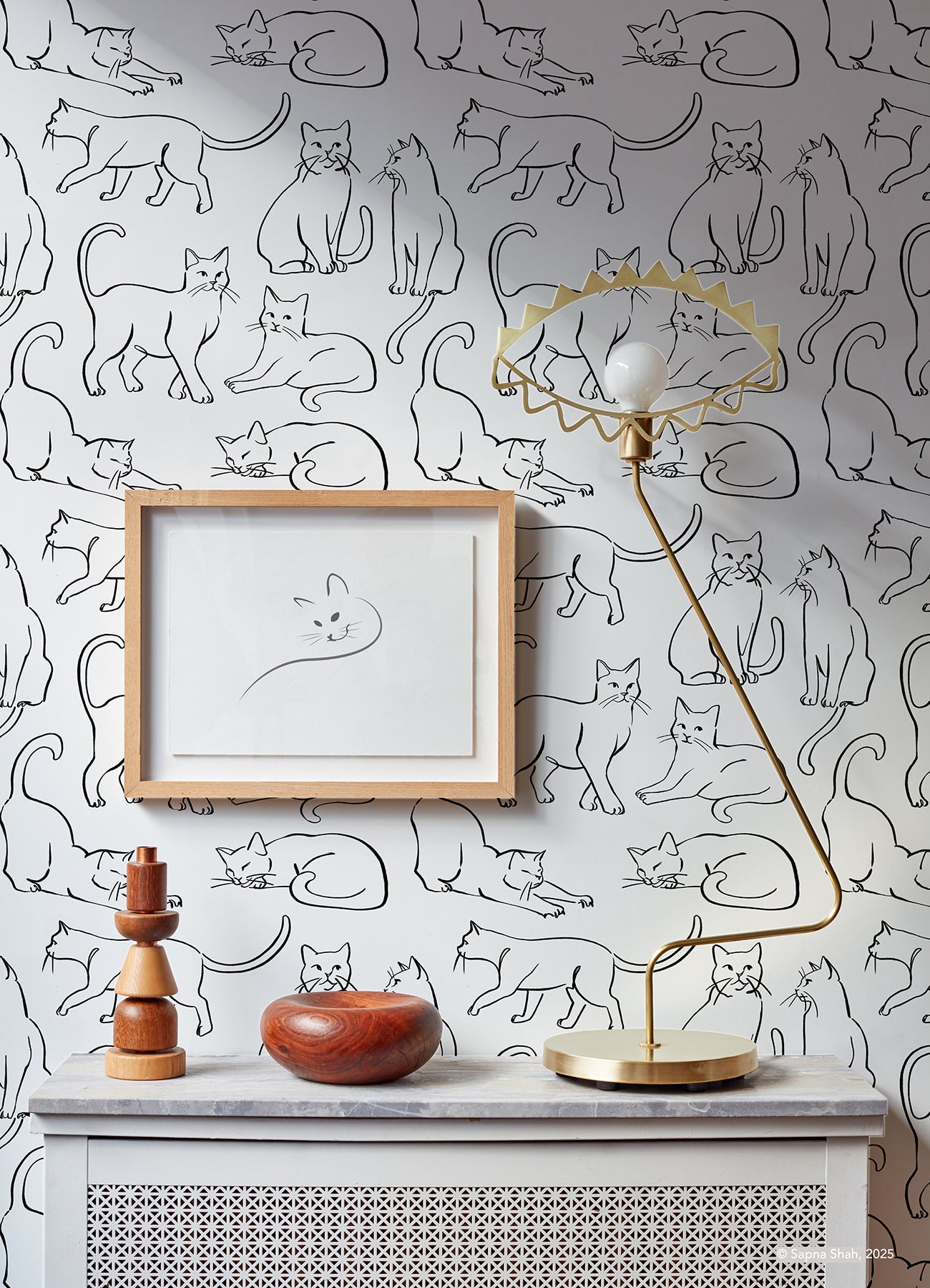 Cat Poses Peel & Stick Wallpaper Peel and Stick Wallpaper RoomMates