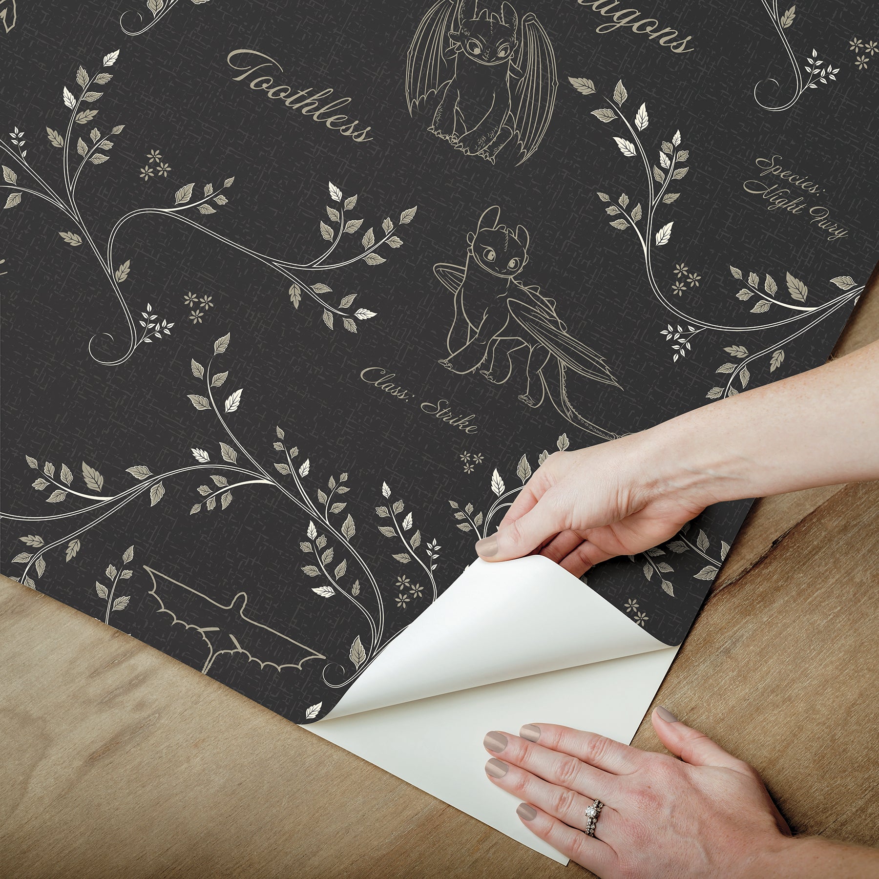 How to Train Your Dragon Toothless Radical Nature Green Peel & Stick Wallpaper Peel and Stick Wallpaper RoomMates