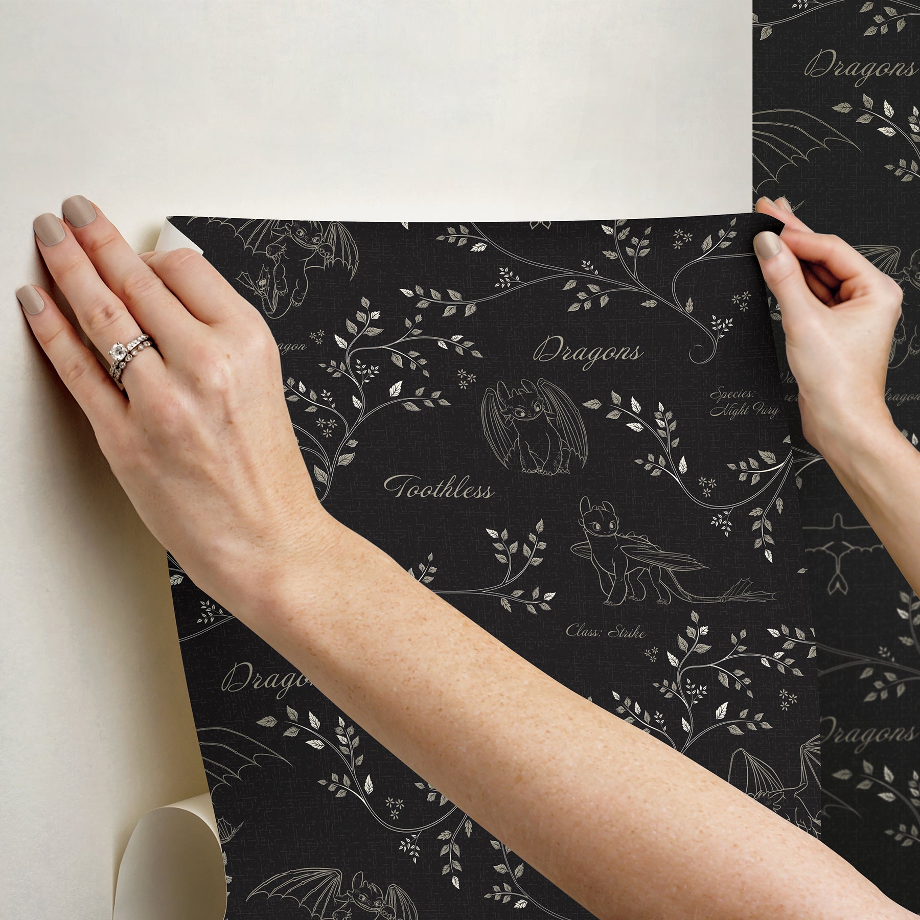How to Train Your Dragon Toothless Radical Nature Green Peel & Stick Wallpaper Peel and Stick Wallpaper RoomMates