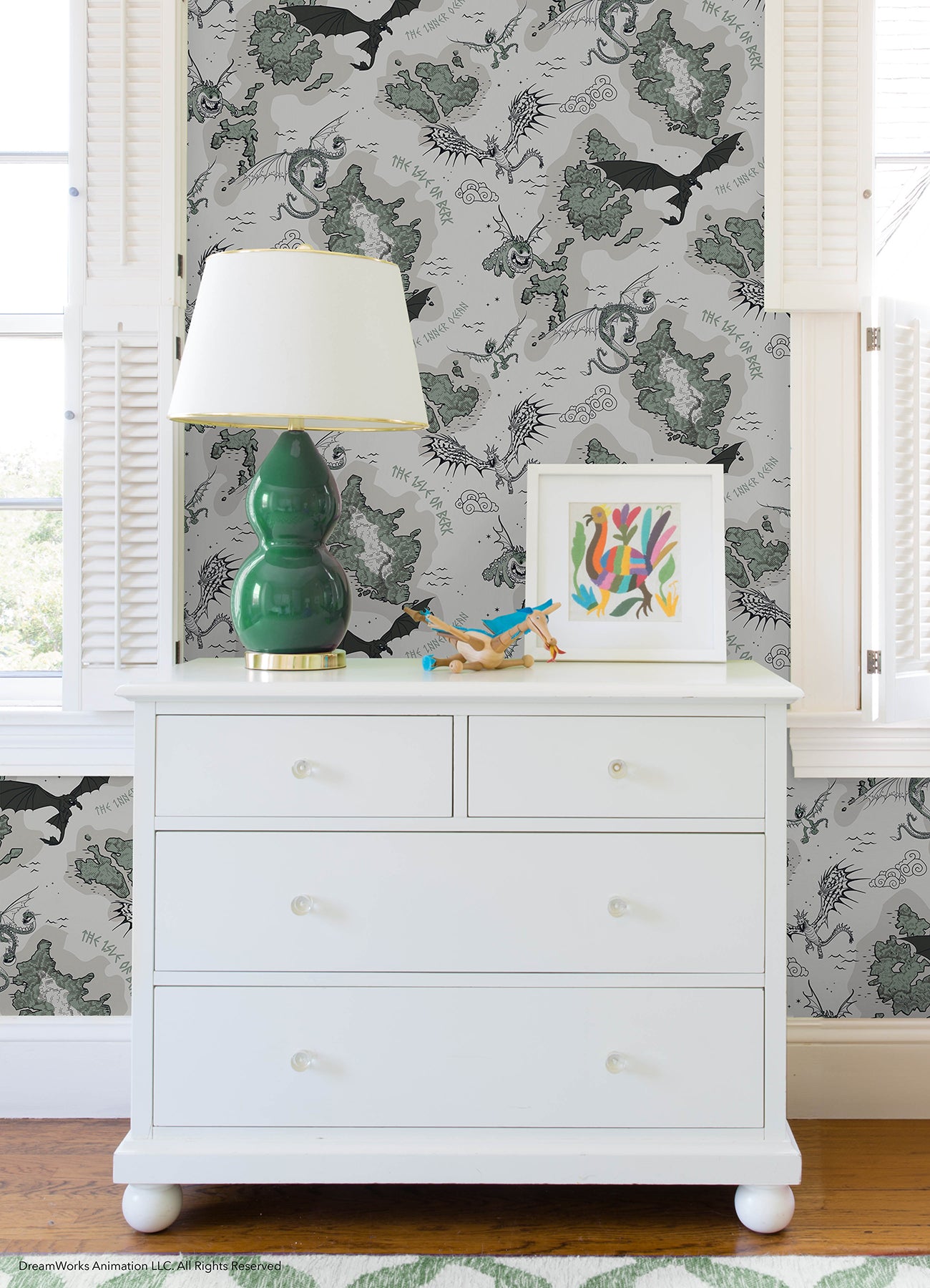 How to Train Your Dragon Isle of Berk Grey Peel & Stick Wallpaper Peel and Stick Wallpaper RoomMates Decor
