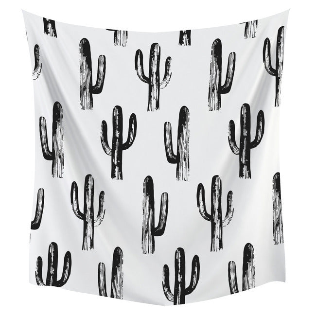 Black & White Cactus Tapestry Tapestry RoomMates   