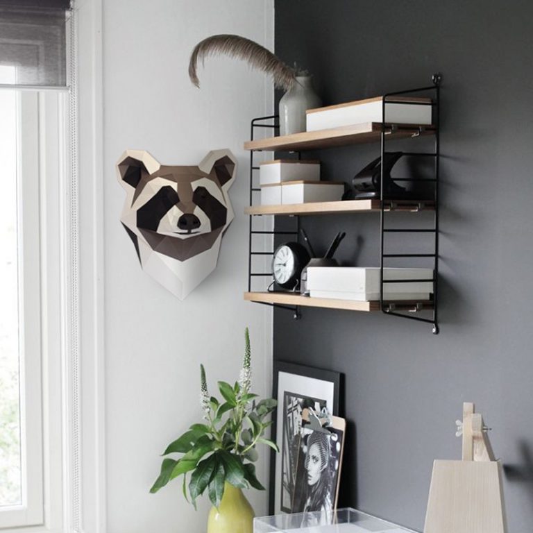 Raccoon Paper Animal Head Trophy Animal Trophy Heads RoomMates   
