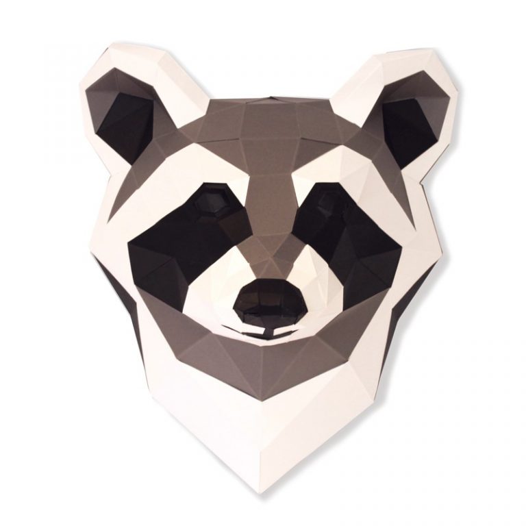 Raccoon Paper Animal Head Trophy Animal Trophy Heads RoomMates   