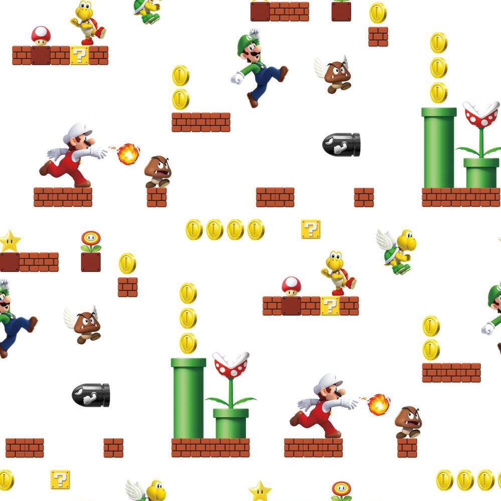 Super Mario Peel and Stick Wallpaper Peel and Stick Wallpaper RoomMates Roll  