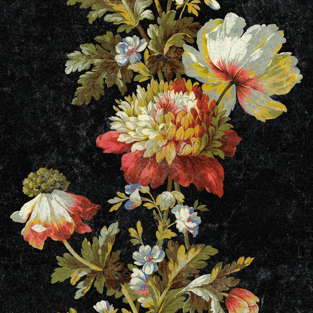 Vintage Floral Stripe Peel and Stick Wallpaper Peel and Stick Wallpaper RoomMates