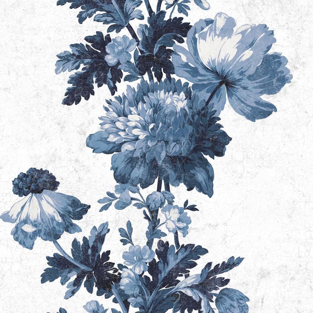 Vintage Floral Stripe Peel and Stick Wallpaper Peel and Stick Wallpaper RoomMates