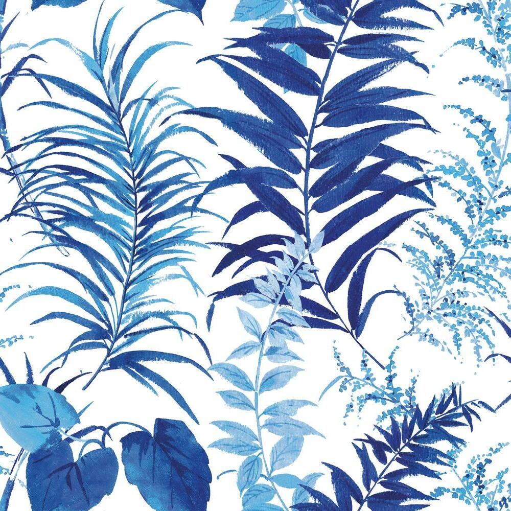Fern Forest Peel and Stick Wallpaper Mural Wall Murals RoomMates Each Blue 