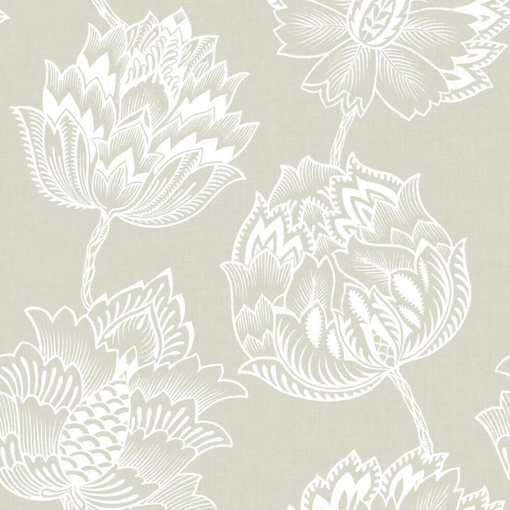 Batik Jacobean Peel and Stick Wallpaper Peel and Stick Wallpaper RoomMates Roll White 