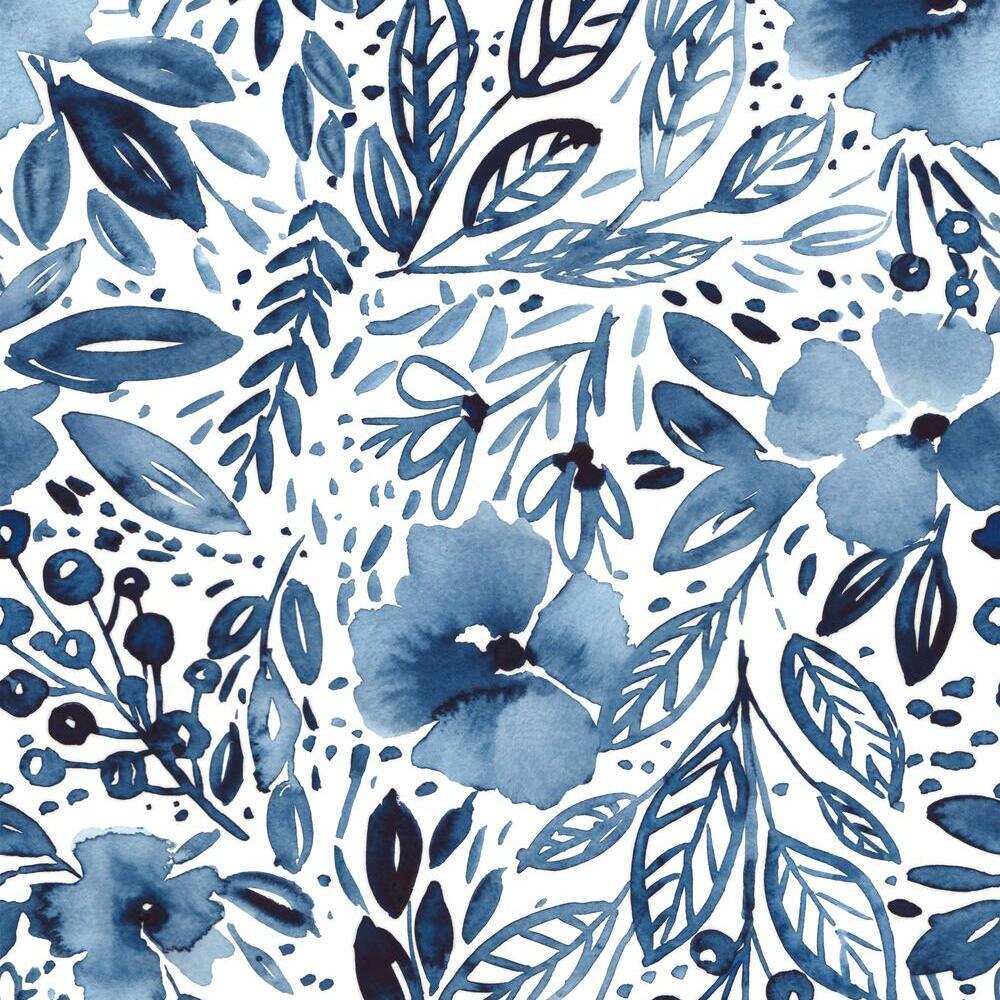 Clara Jean April Showers Peel and Stick Wallpaper Peel and Stick Wallpaper RoomMates Roll Blue 