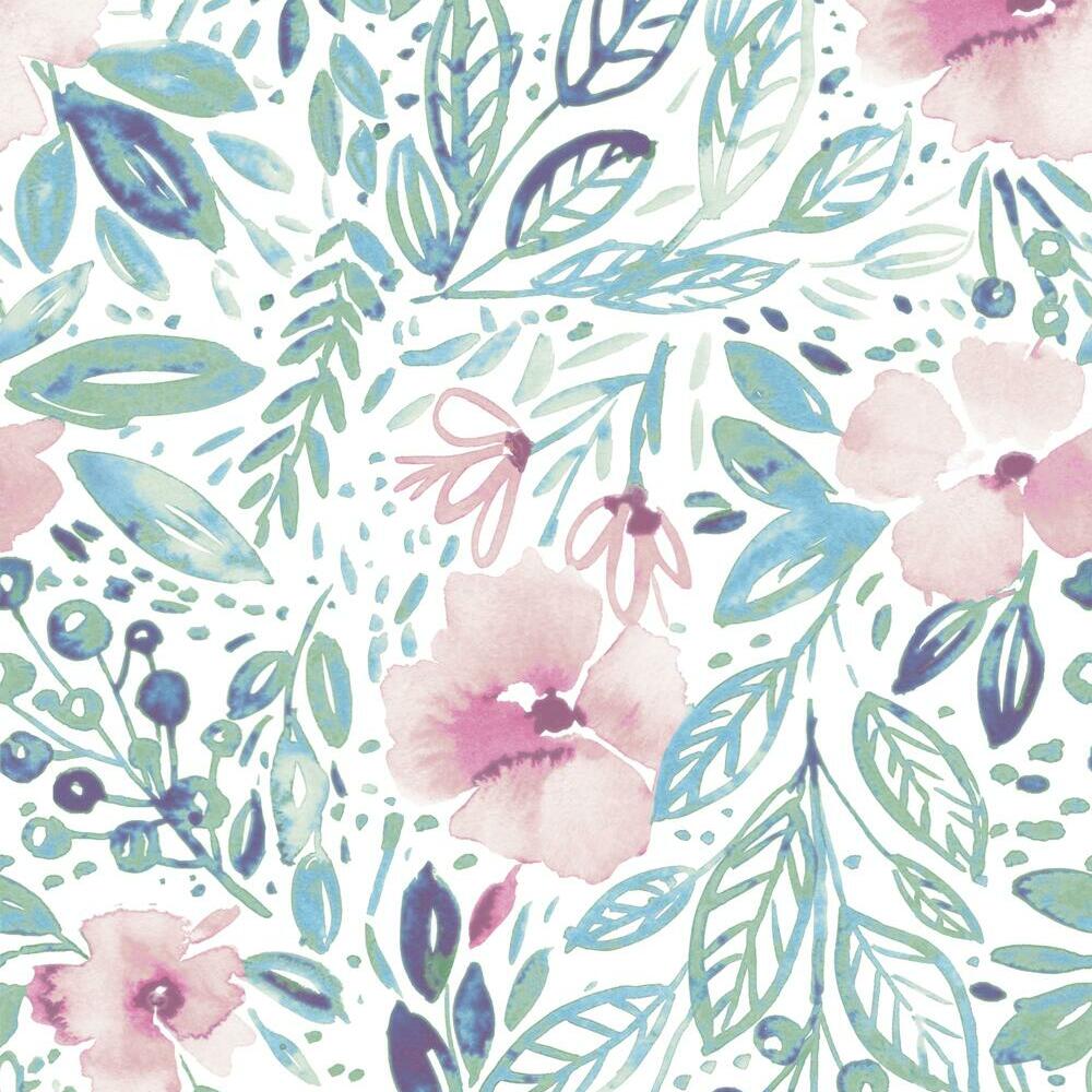 Clara Jean April Showers Peel and Stick Wallpaper Peel and Stick Wallpaper RoomMates Roll Pink 