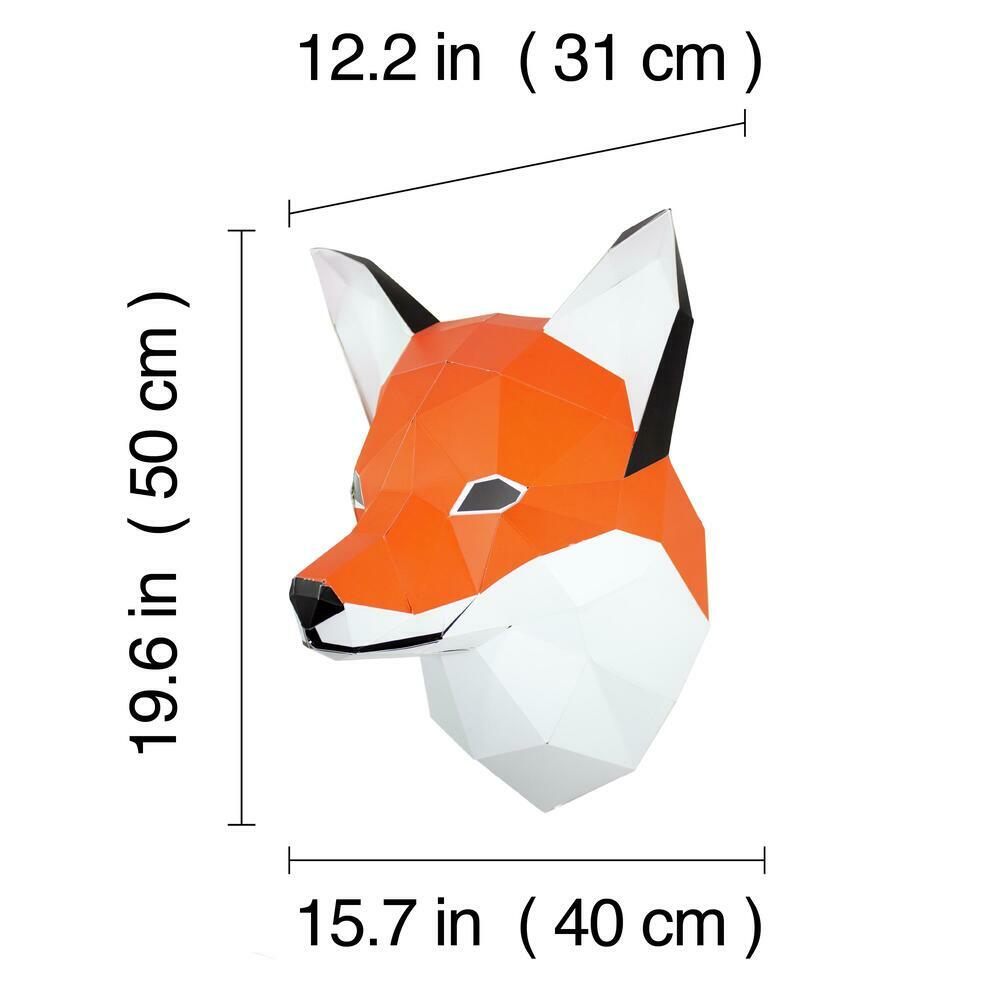 Fox Paper Animal Head Trophy Animal Trophy Heads RoomMates   