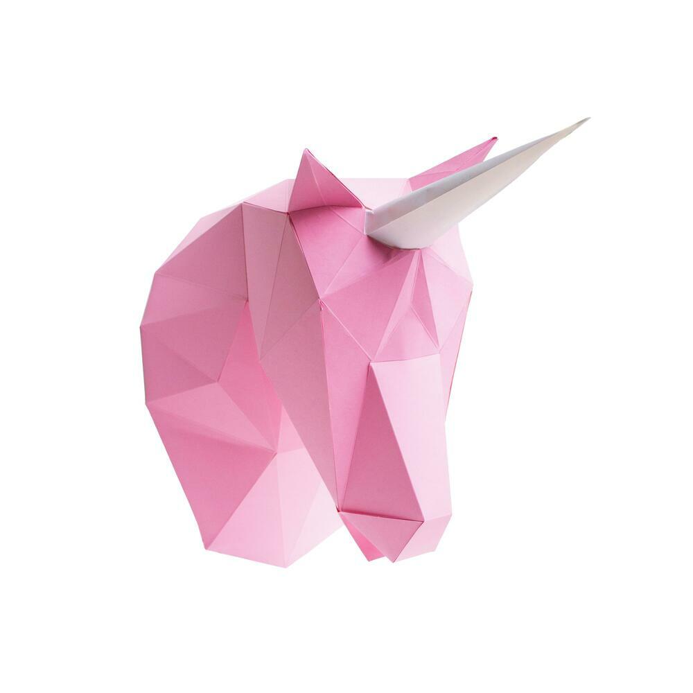 Pink Unicorn Paper Animal Head Trophy Animal Trophy Heads RoomMates   