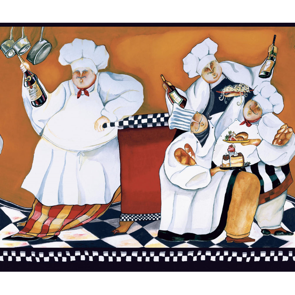 Chef's a Cookin' Wallpaper Border Wallpaper Border York Spool Rust 