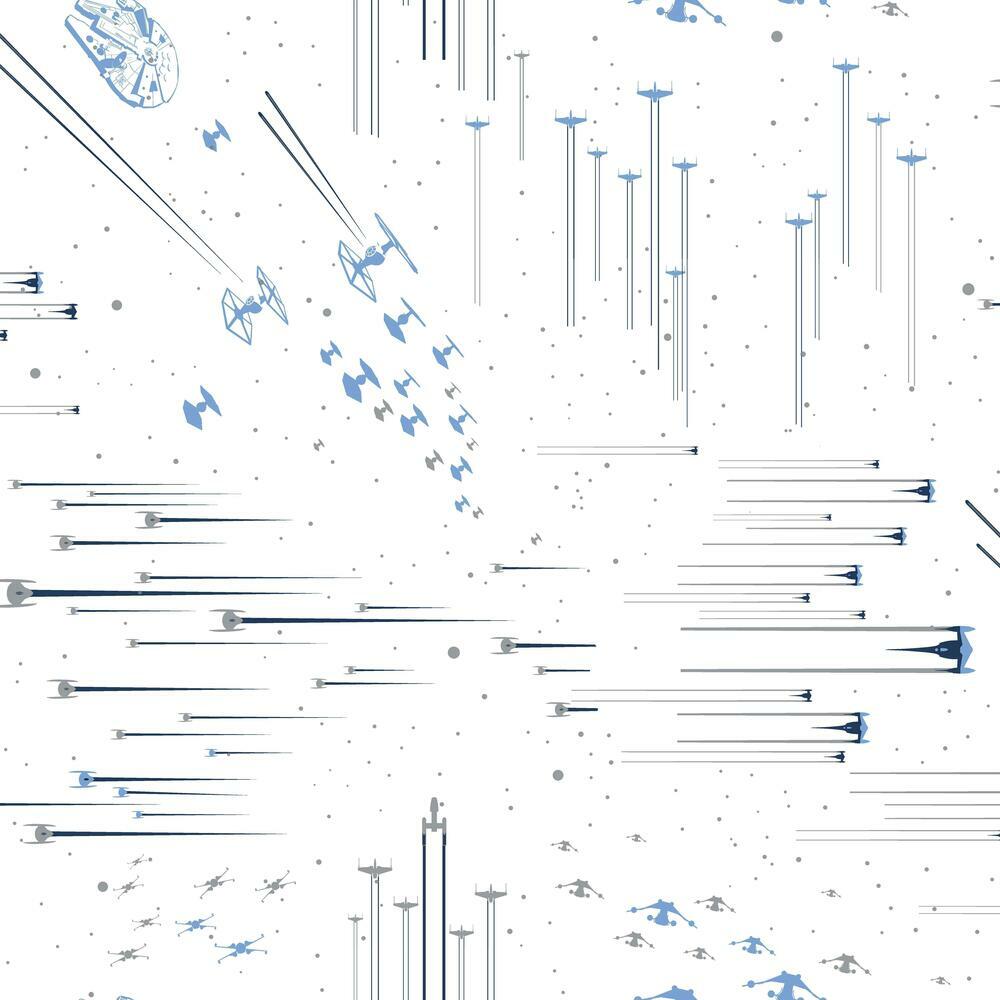 Star Wars: Galactic Battles Peel and Stick Wallpaper Peel and Stick Wallpaper RoomMates Roll Blue 