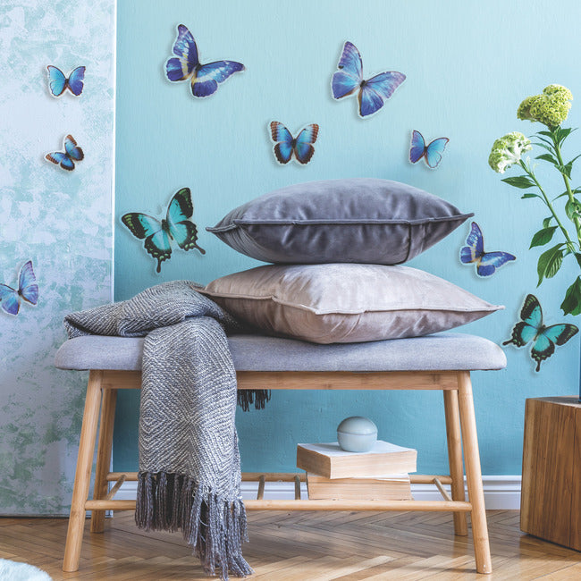Blue Butterfly Embellishments Wall Decals RoomMates   