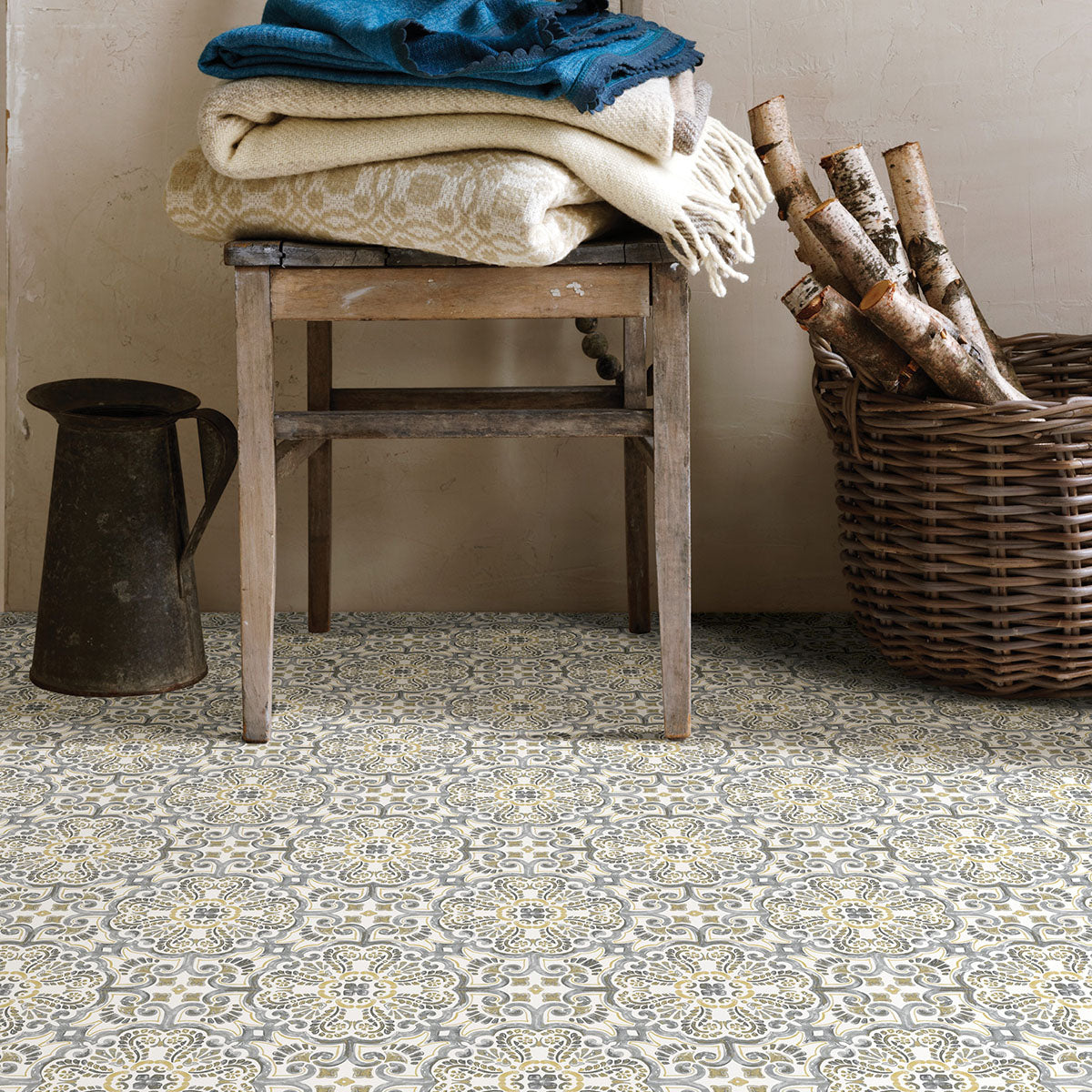 Antico Peel and Stick Floor Tiles Peel and Stick Floor Tiles FloorPops   