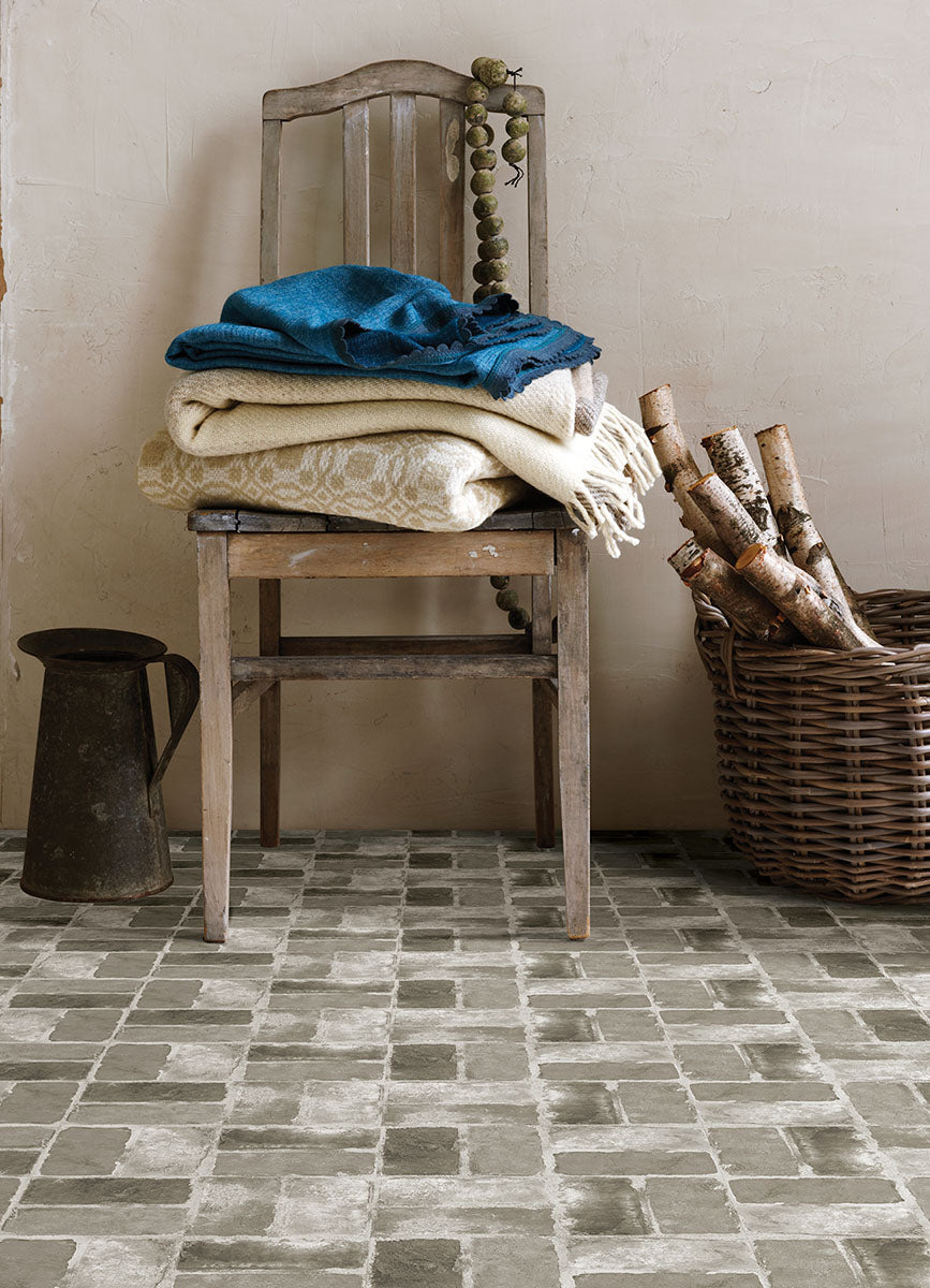 Harvard Brick Grey Peel and Stick Floor Ti Peel and Stick Floor Tiles FloorPops   