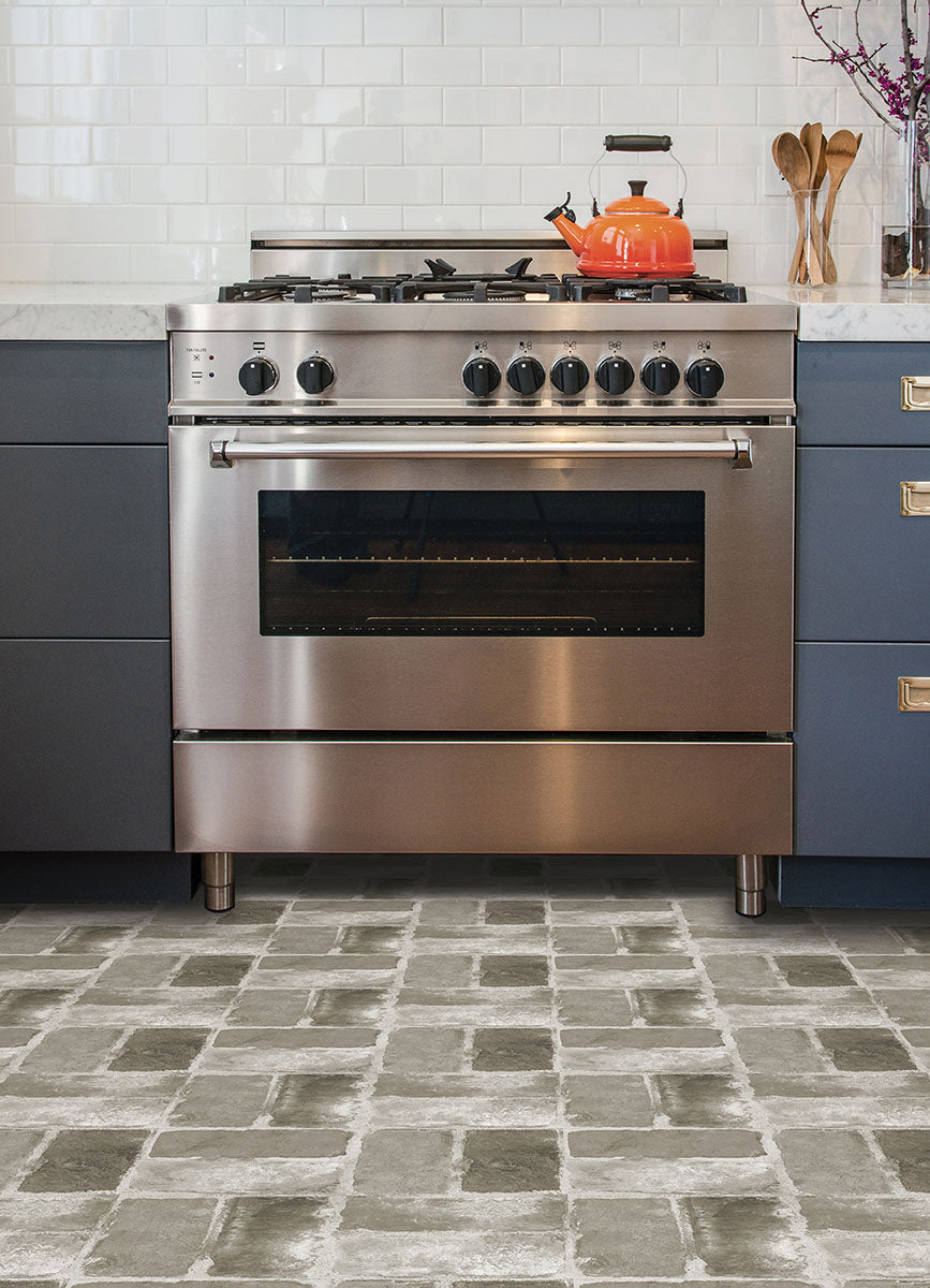 Harvard Brick Grey Peel and Stick Floor Ti Peel and Stick Floor Tiles FloorPops   