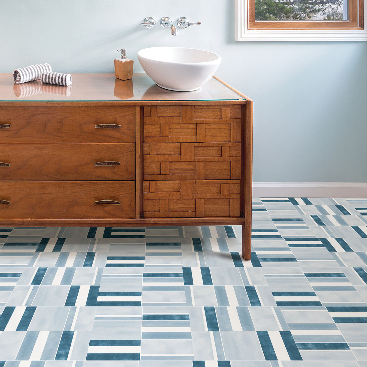 Azure Peel and Stick Floor Tiles Peel and Stick Floor Tiles FloorPops   