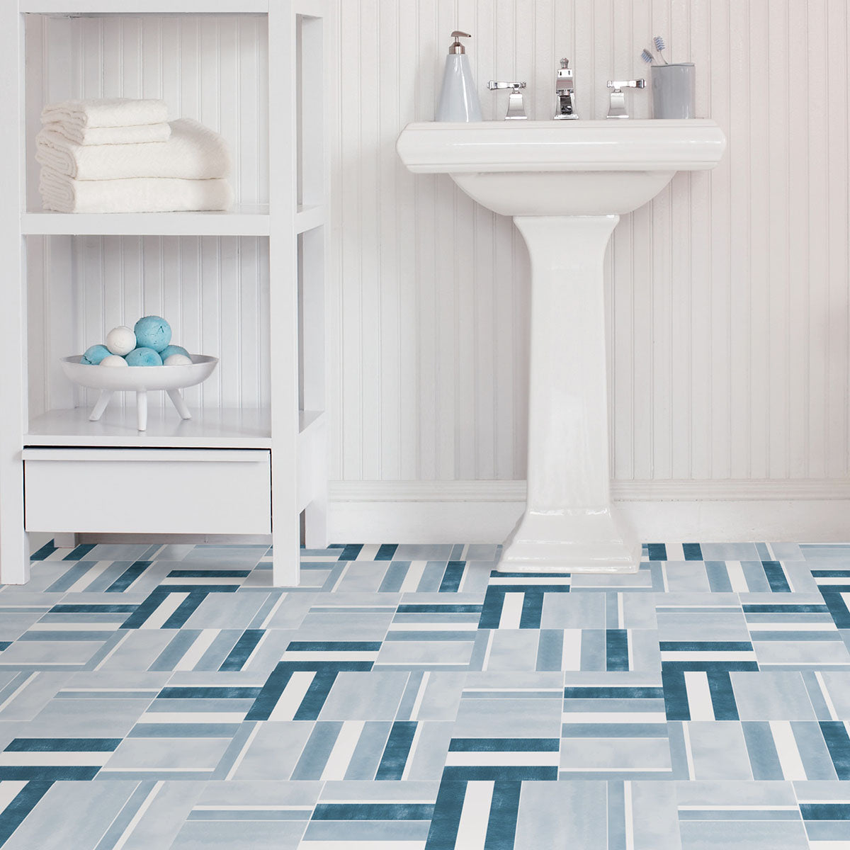 Azure Peel and Stick Floor Tiles Peel and Stick Floor Tiles FloorPops   