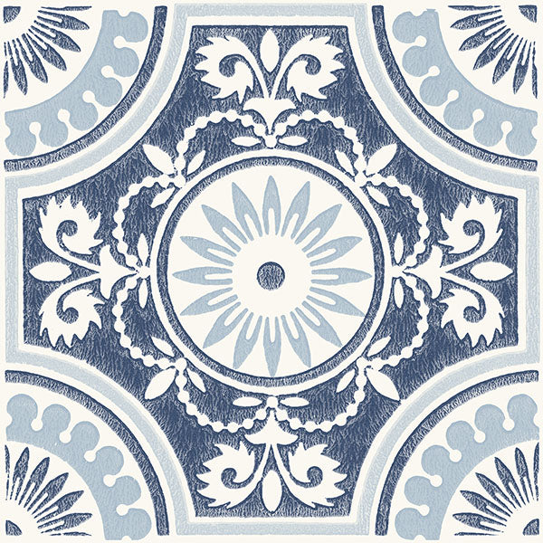 Blue Ezra Peel and Stick Floor Tiles Peel and Stick Floor Tiles FloorPops   