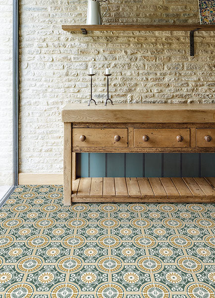 Yellow Ezra Peel and Stick Floor Tiles Peel and Stick Floor Tiles FloorPops   