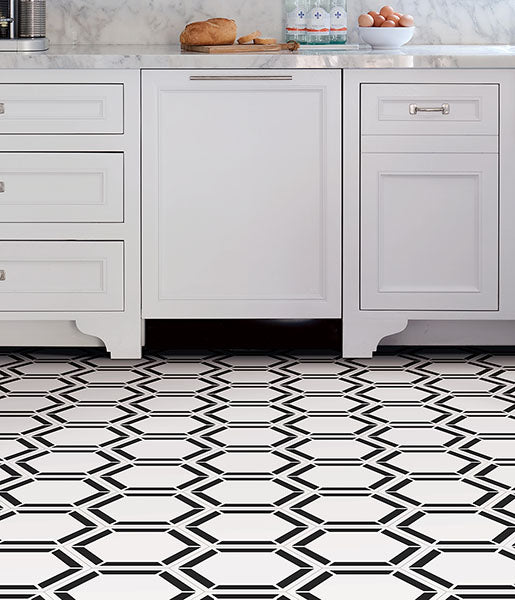 Coltrane Peel and Stick Hexagon Floor Tile Peel and Stick Floor Tiles FloorPops   