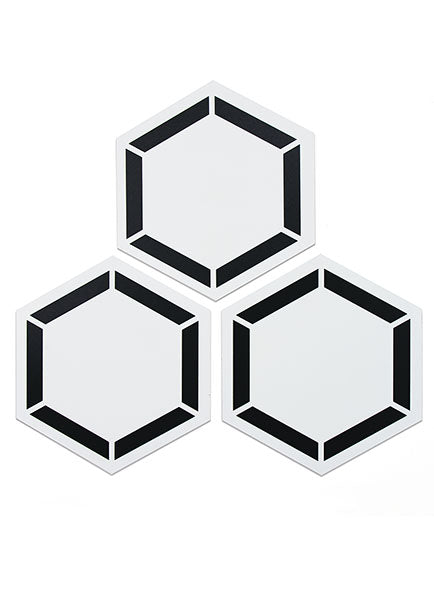 Coltrane Peel and Stick Hexagon Floor Tile Peel and Stick Floor Tiles FloorPops   