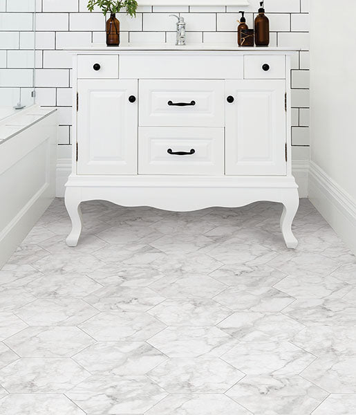 Milena Peel and Stick Hexagon Floor Tiles Peel and Stick Floor Tiles FloorPops   