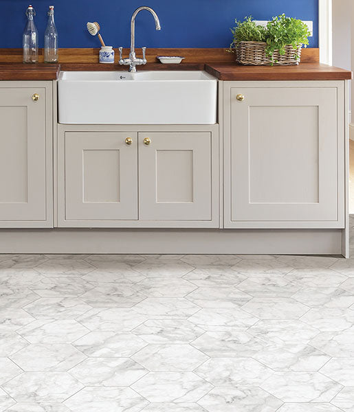Milena Peel and Stick Hexagon Floor Tiles Peel and Stick Floor Tiles FloorPops   