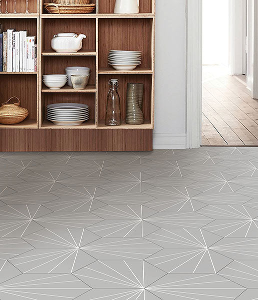 Vers Peel and Stick Hexagon Floor Tiles Peel and Stick Floor Tiles FloorPops   