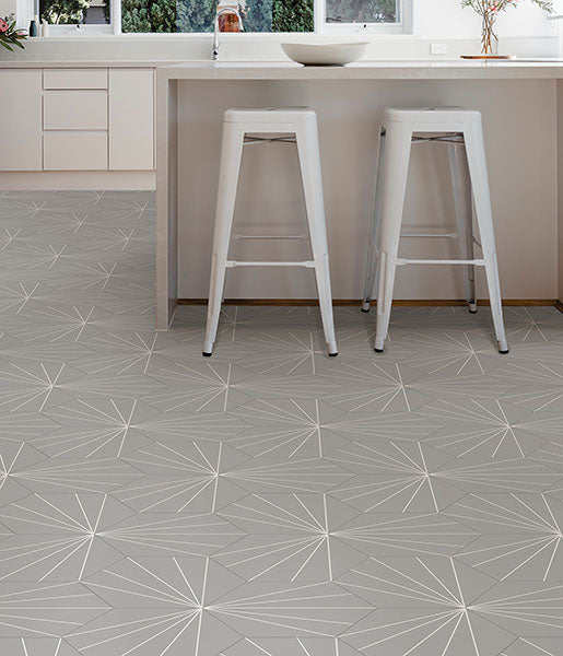 Vers Peel and Stick Hexagon Floor Tiles Peel and Stick Floor Tiles FloorPops   