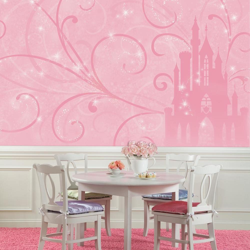 Disney Princess Scroll Castle XL Spray and Stick Wallpaper Mural Wall Murals RoomMates   