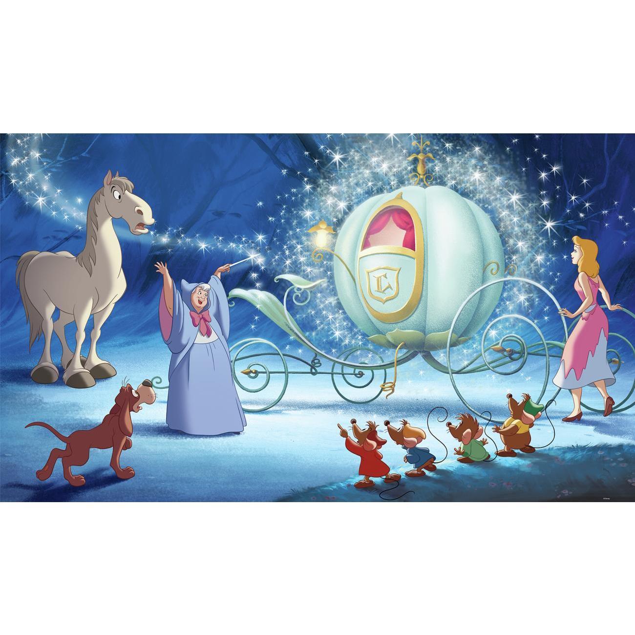 Disney Princess Cinderella Carriage XL Spray and Stick Wallpaper Mural Wall Murals RoomMates Mural  
