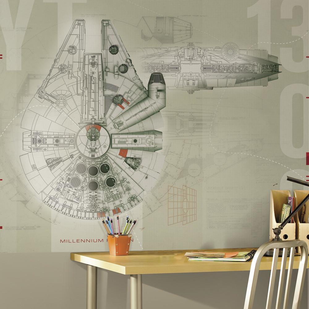 Star Wars Millennium Falcon Wallpaper Mural Wall Murals RoomMates   