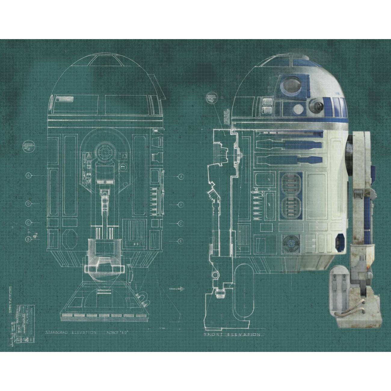 Star Wars R2-D2 Spray and Stick Wallpaper Mural Wall Murals RoomMates Mural  