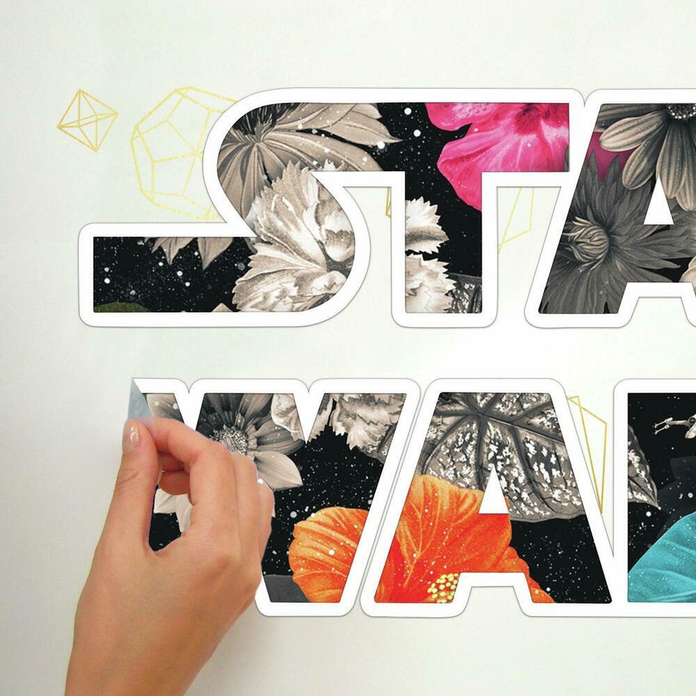 Star Wars Floral Logo Peel and Stick Wall Decals with Foil Wall Decals RoomMates   