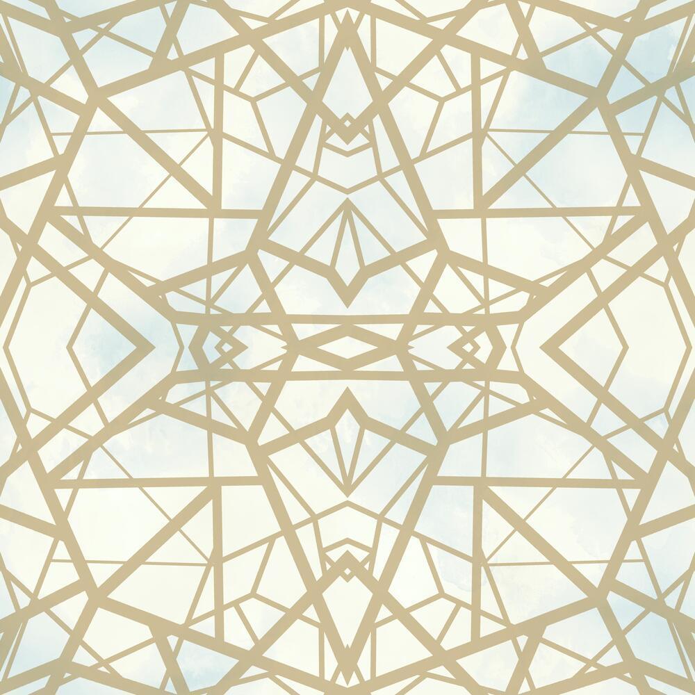 Shattered Geometric Peel and Stick Wallpaper Peel and Stick Wallpaper RoomMates Sample Sky 