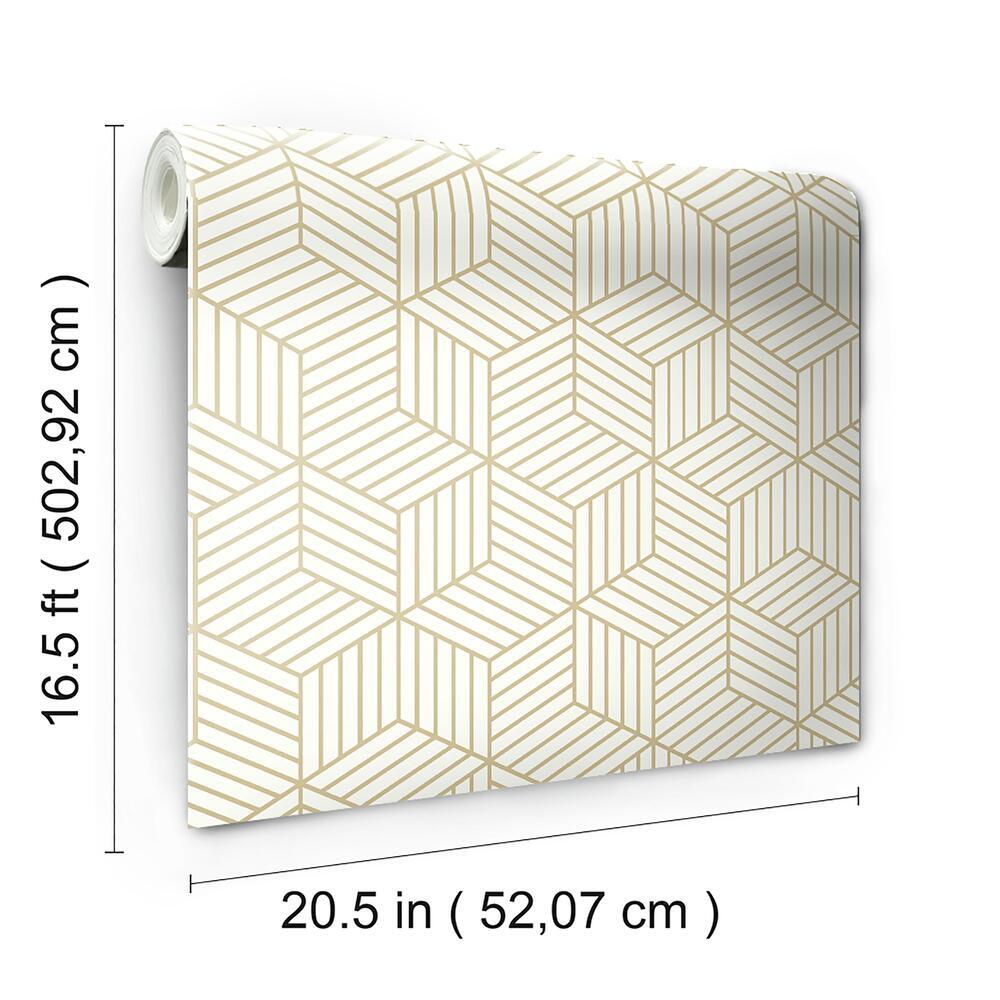 Striped Hexagon Peel and Stick Wallpaper Peel and Stick Wallpaper RoomMates   